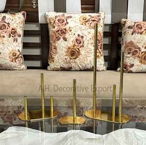 Florero dorado de 3 tallos, florero de tallo de mesa exquisito de nuevo diseño para boda y decoración del hogar - Product Image 3