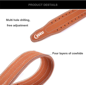 Gran oferta, cinturón de palanca de alta calidad antideslizante de cuero de vaca con logotipo personalizado para levantamiento de pesas y entrenamiento de gimnasio - Product Image 4