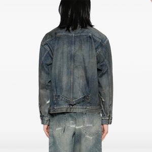 Alta calidad primavera otoño señoras corto suelto lavado bolsillo botón chaquetas de mezclilla mujer chaqueta de mezclilla - Product Image 3