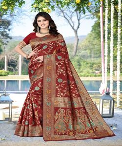 Nouveau Banarasi Broderie Saree Ethnique - Product Image 1