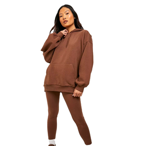 Conjunto Deportivo de Invierno para Mujer, Talla Grande, con Capucha, Transpirable, Estampado, con Logotipo Personalizado, Precio al por Mayor, Estilo de Forro Polar para Adultos - Product Image 1