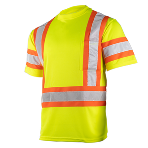 <b>Men's</b> Hi Visibility <b>Work</b> T-<b>Shirts</b> Custom Reflective Safety Stripes workwear Uniform Fluorescent <b>Work</b> Wear T <b>Shirt</b> <b>Men</b> Breathable - Product Image 3