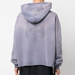 High Quality Street Wear <b>Men</b> Acid Wash Solid 100% Cotton Winter Hoodies <b>Pullover</b> - Product Image 4