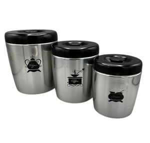 Tableware <b>Storage</b> Canisters <b>Kitchen</b> Counters Metal Decorative <b>Containers</b> <b>Kitchen</b> Canister Set - Product Image 4