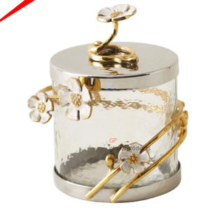 Nouveau design de luxe boîte en verre propre avec couvercle décoratif en marbre blanc bidons pour la cuisine décoration de la maison - Product Image 5