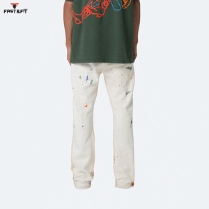 Pantalon de haute qualité Design personnalisé Pantalon de survêtement évasé à coupe ample pour hommes Baggy Flare Pantalon de survêtement pour hommes - Product Image 4