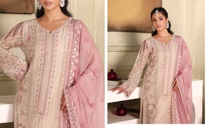 Nouvelle collection attrayante 2025 Ramsha costumes en mousseline de soie pour dames pakistanaises en très haute qualité trucs brodés dames - Product Image 5