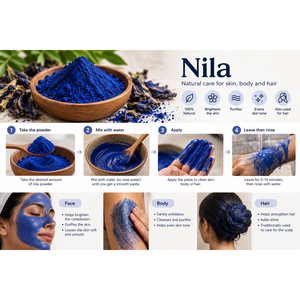 Poudre de Nila Bleue Marocaine en Vrac 500g - Indigo Herbal Éclaircissant pour la Peau Grand Pot Fait Main Vente en Gros & Marque Privée - Product Image 3