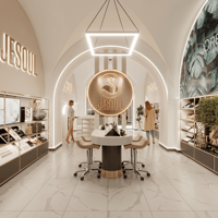 Vitrine d'exposition sur mesure pour mobilier de salon, étagère métallique, mobilier de poste de barbier, comptoir de bar à parfums, présentoir en bois