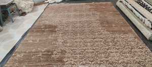 Tapis d'intérieur en soie fait main 8x12, très vendu, doux et brillant, technique artisanale experte, personnalisable, tapis à motifs abstraits noués à la main - Product Image 3