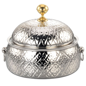 Ensemble de 3 casseroles en métal durable avec poignées moulées et couvercle décoratif Ustensiles de cuisine de haute qualité - Product Image 6