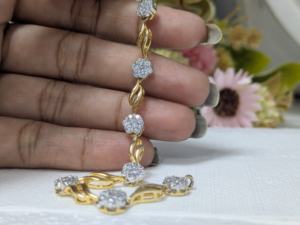 2.45 Ct Lab Grown Diamond Cluster Tennis <b>Bracelet</b>, Vintage Style Diamond <b>Bracelet</b>, <b>Solid</b> 14k White/Yellow/Rose Gold Jewelry Gift - Product Image 4