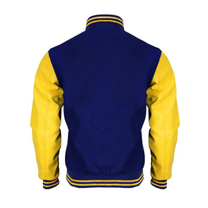 2026 Custom <b>Jacket</b> for <b>Men</b> Embroidery on Regular Cotton Yellow Blue Splicing Washed CollegeBaseballjacket for <b>men</b> DDP Shipping - Product Image 6