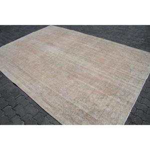 Tapis vintage 7x10,3 pieds, tapis persan turc gris en laine - Product Image 2