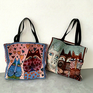Bolsa de Lona Estampada Hua Cheng, Gran Capacidad, Portátil, Moderna, para Viajes y Compras - Product Image 1