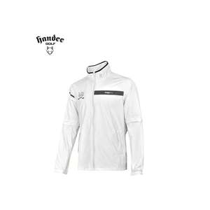 Chaqueta de Golf Blanca para Hombre JK con Cierre Seguro, Tejido 100% Poliéster Resistente al Viento - Product Image 2