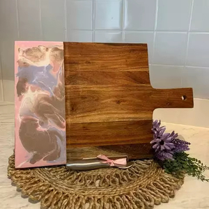 Planche à fromage en bois avec poignée planche à découper en bois de meilleure qualité indienne faite à la main blocs à découper personnalisés à vendre - Product Image 1