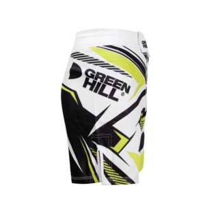 Pantalones Cortos de MMA Blancos de Diseño Personalizado GREEN HILL, Ropa de Poliéster Elástico para Grappling y BJJ para Gimnasio, Sublimados (10506) - Product Image 3