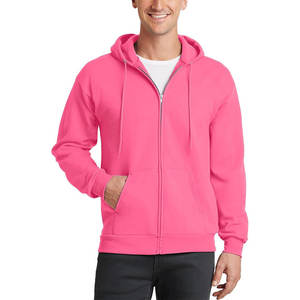 Sweat à capuche zippé surdimensionné personnalisé de haute qualité pour hommes, grande taille, épaules tombantes, fermeture éclair intégrale, polaire d'hiver, écologique - Product Image 5