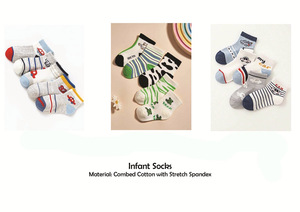 Chaussettes d'hiver décontractées pour enfants 100% coton extensible Bébés garçons/filles Toucher doux Respirant Antibactérien Écologique Logo personnalisé - Product Image 5