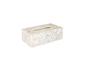 Vente en gros de boîte à mouchoirs rectangulaire Boîte à mouchoirs au design floral fait à la main Boîte à mouchoirs incrustée de nacres Décoration intérieure Style vintage - Product Image 2