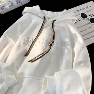 Sudadera con Capucha para Hombre, Color Gris Jaspeado, con Logotipo en Relieve 3D, Bolsillo Delantero Tipo Canguro, la Más Moderna y Cómoda - Product Image 3