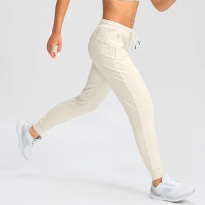 Pantalones deportivos unisex color crema marfil, pantalones de chándal suaves como la mantequilla, ligeros, elásticos, ropa deportiva informal, pantalones de gimnasio transpirables - Product Image 5