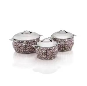 Ensemble de marmites alimentaires métalliques de forme personnalisée de 3 tailles différentes pour la maison et la cuisine Casserole Fournitures - Product Image 1