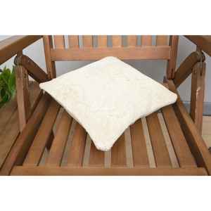 Oreiller en laine beige Design rustique 12x12 pouces Kilim turc Patchwork luxe Vintage motif moelleux Portable pour literie utilisation au sol - Product Image 4