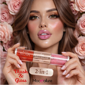 Lotto da 24 pz - Mocoallure Lipgloss + Blusher 2 in 1 - Lucidalabbra e Fard Liquido - Finitura Naturale e Radiosa - Lunga Durata - Product Image 5
