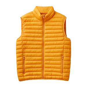 Wholesale Polyester Material Unisex <b>Quilted</b> Zip Up Puffer Sleeveless Jacket With Side Pockets And Stand Collar - Product Image 4