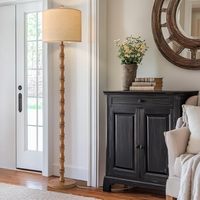 Lampe sur pied rustique SIMIG pour salon, lampe sur pied rétro de style ferme avec interrupteur rotatif, lampe sur pied en résine pour coin de salon