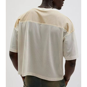 T-shirt de football personnalisé OEM 100 % coton pour homme, streetwear, sérigraphie, coupe ample unie, manches courtes, écologique - Product Image 2