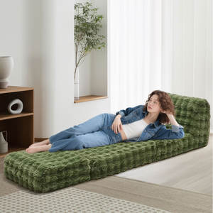 Faux Fur dev fasulye torbası çekyat-yetişkinler için bellek köpük + osmanlı toptan - Product Image 2