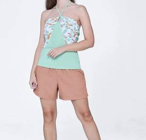 Pantalones cortos para mujer, ropa activa para hacer ejercicio, pantalones cortos de gimnasio de cintura alta para mujer, ropa de playa, estilo ligero y cómodo, Color sólido ligero - Product Image 2