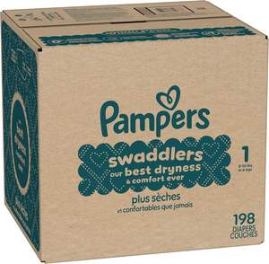 Pañales Pampers Swaddlers, Talla 1 (8-14 lbs), 198 Unidades, Absorbentes, Mantienen al Bebé Seco y Cómodo, Seguros para la Piel, Desechables - Product Image 2