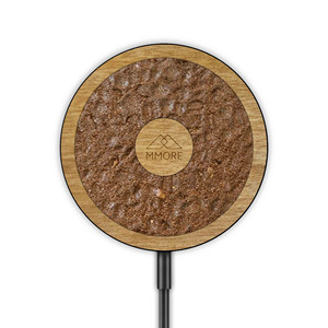 Caricatore Wireless Magnetico Nero in Materiale Organico Legno 10W USB - Product Image 2