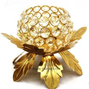 Ensemble de 4 tailles différentes en métal et cristal pour la décoration de table Bougeoir votif fantaisie Forme personnalisée Nouvelle arrivée Porte votif - Product Image 2