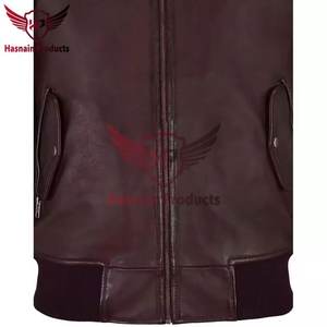 Chaqueta de cuero de bombardero n. ° 1 de Pakistán para hombre, nuevo estilo Vintage 100%, prendas de vestir exteriores de piel de oveja genuina para invierno - Product Image 5