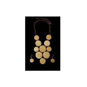 Подарки деревянное ожерелье модное деревянное ожерелье кулон с серьгой и веревочной цепью для женщин