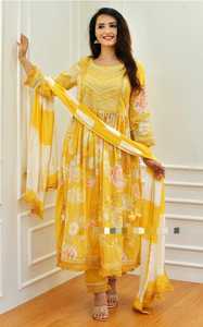 ใหม่ชุดอาหารกลางวัน 3 ชิ้นชุดHIT Designerคอลเลกชันที่สวยงามNairaตัดยาวกางเกงKURTI PLAZZO DUPATTAในราคาขายส่ง - Product Image 3