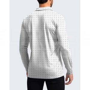 Meilleures chemises formelles pour hommes de haute qualité 220g tissu tricoté à pois col boutonné conception respirante pour hommes - Product Image 2