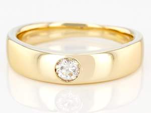 Bagues de Fiançailles et d'Anniversaire Artisanales Shama Gems en Argent Sterling 925 Plaqué Or avec Moissanite Sertie Clos de Luxe - Product Image 4