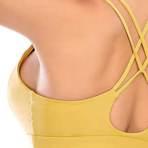 เสื้อชั้นในกีฬาโยคะสำหรับผู้หญิง สวมใส่สบาย โลโก้ด้านหน้า รองรับได้ดี น้ำหนักเบา ผ้านุ่มไร้ตะเข็บ ยืดหยุ่น ระบายอากาศได้ดี แห้งเร็ว - Product Image 6