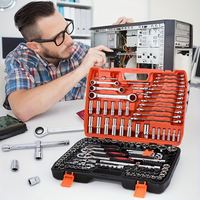 Kit de réparation automobile 151 pièces, outils de quincaillerie pour véhicules comprenant clés à douille, outils à main, coupe-outils, meuleuse, OEM Cr-V, 1 ensemble