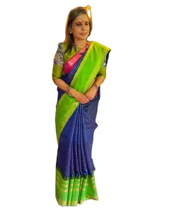 Trending Fashion Tussar Raw Silk Wholesale North South Indian Silk Saree con camicetta di design completa per le donne