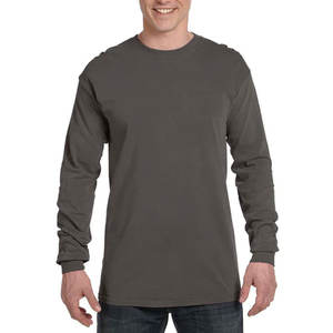 Fabricant personnalisé Hip Hop 100% coton polaire Slim Fit Hommes Femmes T-shirt à manches longues et col rond - Product Image 1