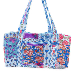 Sac de voyage décontracté en patchwork fait main, durable, grande capacité, écologique, de luxe, pour le sport, les voyages et le week-end, avec fermeture à glissière - Product Image 1