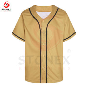 Maille de baseball imprimée brodée de vêtements d'équipe personnalisés avec maillot de baseball à bouton pour unisexe - Product Image 1