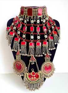 Exclusivo Juego de Joyería Tribal Afgana Hecha a Mano en Acero Inoxidable, Elegante Collar con Pendientes y Anillo para Fiesta - Product Image 5